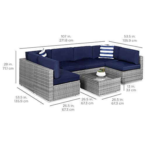 Best Choice Products 7Piece Modular Outdoor Sectional Wicker Patio