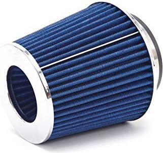 3" 6.75"H COLD/SHORT RAM INTAKE HIGH FLOW CONE BLUE AIR FILTER 3.5"/4"