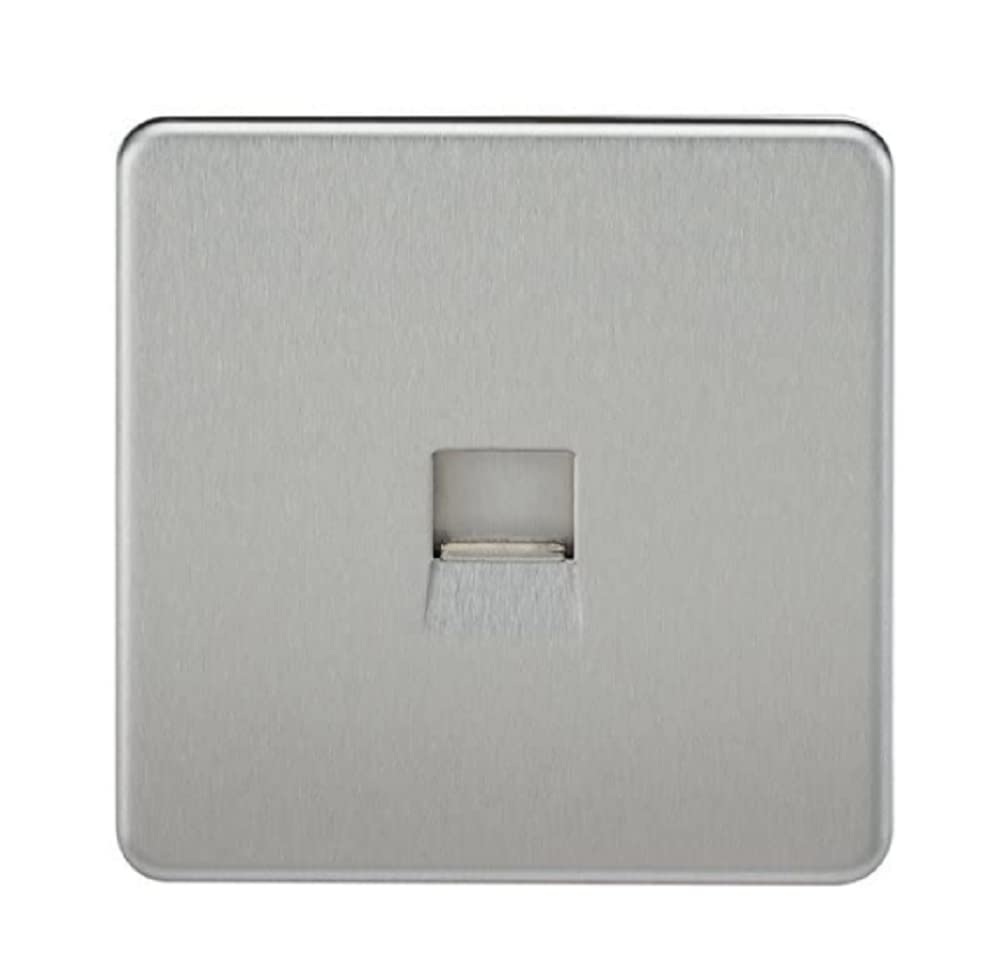 Knightsbridge SF7400BC Screwless Telephone Extension Socket, Brushed Chrome