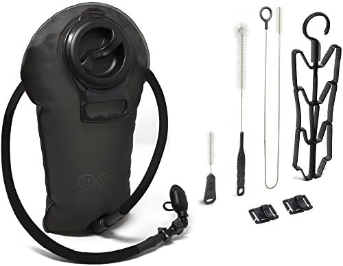 3L Hydration Pack Water Bladder Reservoir - Easily Clean Your Bladder with 4-in-1 Cleaning Kit &amp; Comes With Free Clips to Hold Drinking Tube - Tasteless, Leakproof, TPU, BPA-Free, &amp; Shutoff Valve
