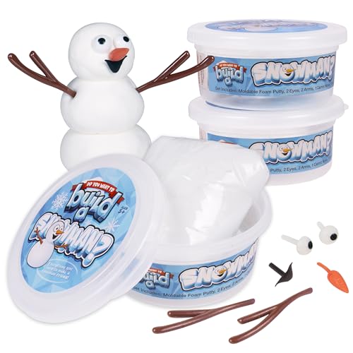 Kangaroo Build a Snowman Kit Snowballs Toys for Kids - Snow Play Winter Toys Christmas Crafts for Kids - Snowman Clay Craft Kit Toddlers Stocking Stuffers