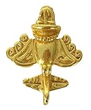 Across The Puddle, Ancient Aliens Jewelry Collection, 24k Gold Plated Pre-Columbian Quimbaya Golden Jet-7 / Ancient Aircraft-7 / Golden Flyer-7 Lapel Pin with Military Clutch