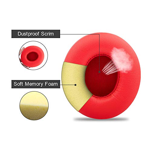Beats Solo Replacement Ear Pads by Link Dream - Replacement Ear Cushions Kit Memory Foam Earpads Cushion Cover for Solo 2.0/3.0 Wireless Headphone, 2 Pieces