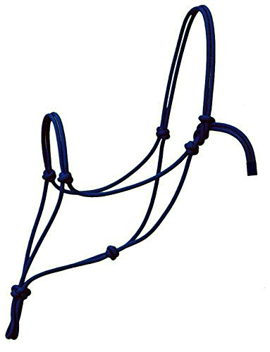 Horse Rope Halters - 11 Sizes - Miniature, Foal, Weanling, Pony, Cob/Arab, Horse, Warmblood, Draft & Custom (Cob/Arab, Navy Blue)