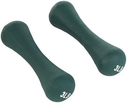 Enjoee 3lbs Green Neoprene Bone Dumbbell Fitness Sports Euqipments, Set of 2