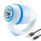 ODISTAR Rechargeable LED Spotlight Flashlight Portable Searchlight Multifunction Outdoor Camping Lantern, Table Light, for Bedroom Reading Hiking Fishing,3 Modes, USB Cable Included