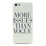 Iphone 5c Case, JAHOLAN More Issues Than Vogue Quotes Clear Bumper Hard Plastic Case Silicone Skin Cover for Apple Iphone 5C