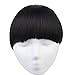 SARLA Synthetic Hairpieces False Clip In Bangs Fringe Front Neat Bang Extensions Forehead Bang Hair Extensions B7 (2# Natural Black)