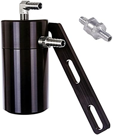 Elite Engineering Standard PCV Oil Catch Can & Hardware with Nickel Hose Barb Fittings, Check Valve & Clamps for 2008-2013 Corvette LS3 - BLACK