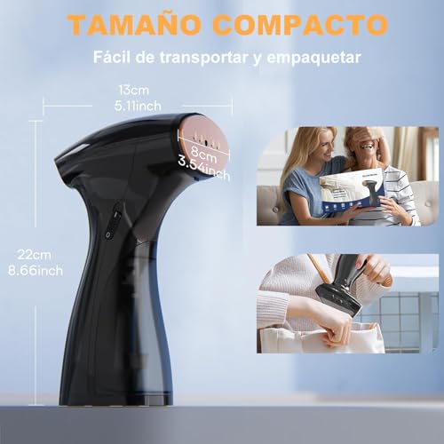 Plancha De Vapor Vertical y Horizontal, Plancha Viaje 2500W Alta Potencia, Plancha a Vapor para Ropa Portátil, para Prenda y Tela Delicada, Calentamiento Rápido Compacta para Viaje o Casa