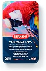 Derwent Chromaflow Pencils 24 in Tin 3.5mm Core Premium Blendable Colors view 2