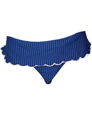 Jessica Simpson Colour Pop Scalloped Swim Bottom-BLUE-X-Large