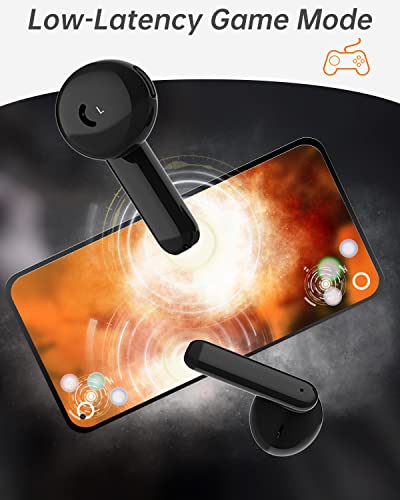 GIEC Wireless Earbuds Bluetooth Noise Cancelling Earbuds for Android Cellphone Bluetooth Headset with Microphone Bluetooth 5.0 Earphones Waterproof Headphones in Ear 60Hrs Music Playtime Black