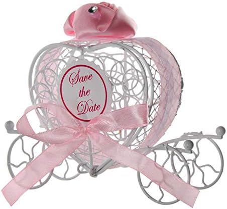 LIKEZZ Bag For Candy New Candy Boxes Romantic Carriage Sweets Chocolate Box Wedding Party Decorations Candies boxes,Pink