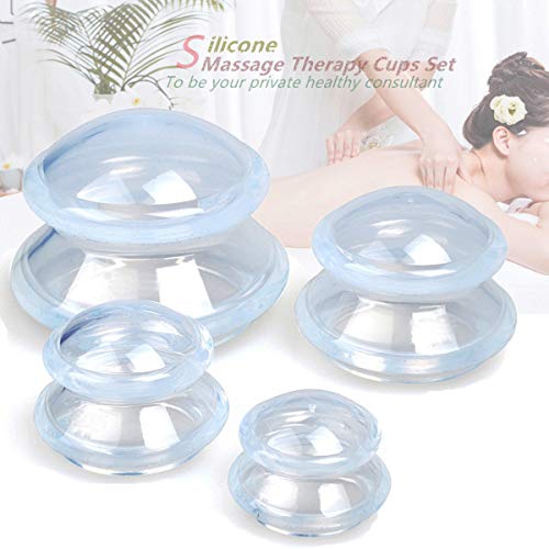 4 Sizes Cupping Therapy Set-Professional Cupping Therapy Studio and Household Silicone Cupping Set, Stronger Suction…