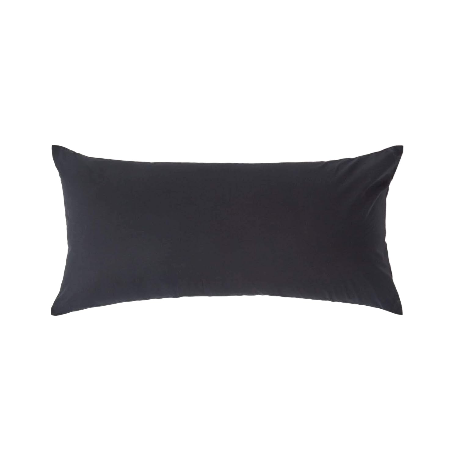HOMESCAPES Black Pure Egyptian Cotton Euro Size Pillowcase 40 x 80 cm 200 TC 400 Thread Count Percale Equivalent Pillow Case with Zip