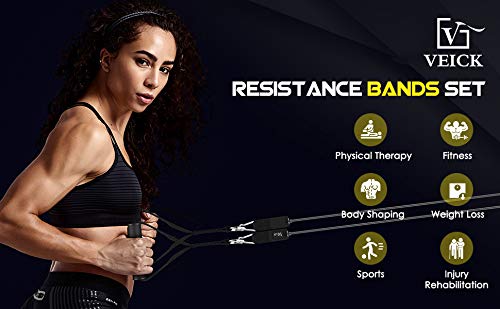 Image 9 - VEICK Resistance Bands Set,Workout Bands,Exercise Bands,5 Tube Fitness Bands with Door Anchor,Handles,Portable Bag,Legs Ankle Straps for Musle Training, Physical Therapy, Shape Body,Home Workouts