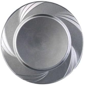 Newbury Collection 6 1/2" Silver Plastic Plates, Heavyweight Disposable Cake-Desert Plates 15 Per Pack