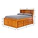 Discovery World Furniture Bookcase Captains Bed with 6 Drawers, Full, Honey