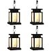 LivEditor Garden Solar Lanterns Outdoor Hanging Flickering Flameless Smokeless Solar Candles Outdoor Waterproof Decoration for Garden Patio Deck Yard Fence Driveway Lawn - 4 Pack