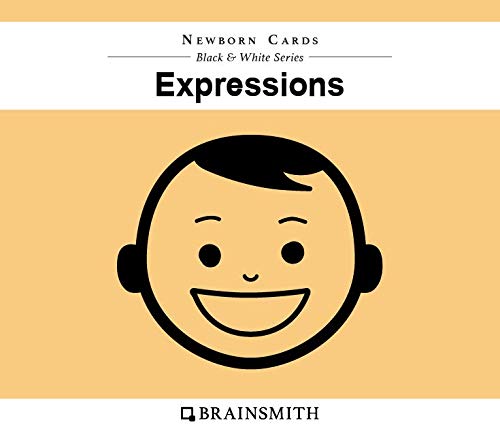 Brainsmith New-Born Baby Expressions Cards, High Contrast Picture Flash Card Set for Babies and Infants (0-6 month) - Sight and Brain Development