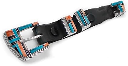 Navajo Silver Turquoise Spiny Oyster Ranger Buckle Set
