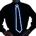Electric Styles - Black Adjustable Length LED Light Up Necktie, Animated Novelty Ties for Men - [Aqua LED]