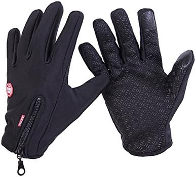 Men And Womens Outdoor Long Gloves Elegant Waterproof Winter Black Touch Screen Gloves Cycling Motorcycle Gloves (black, M)