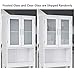 Giantex Over The Toilet Storage Cabinet, Freestanding Bathroom Cabinet w/ 2 Frosted Glass Doors, Inner 3-Position Adjustable Shelf, Open Storage Shelf, Bathroom Organizer & Space Saver