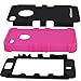 SQDeal Hybrid High Impact Hard Case with Touch Stylus Pen, Front Back Screen Protector for iPhone 4 4s (Black Pink)