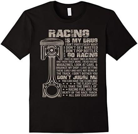 Men's Race Car T Shirts - Racing is my drug XL Black