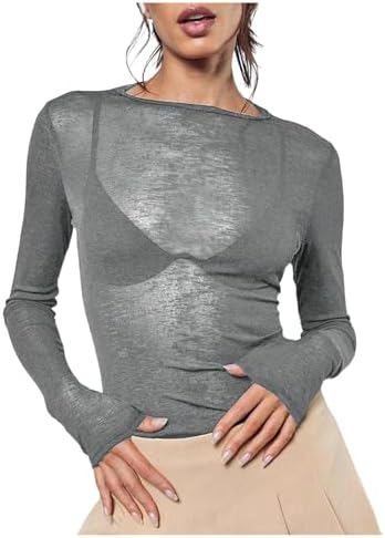 Women Y2K Floral Lace Crop Top Sexy See Through Sheer Mesh T