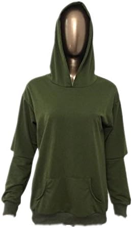 Leoy88 Women Girls Loose Hoodie Sweatshirt Long Sleeve Jumper Pullover Tops Shirt Coat (S(Bust:96CM))