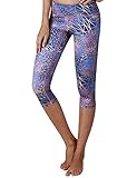 Yogareflex Women's Active Printed Yoga Capris Leggings Hidden Pocket (XS-2XL)