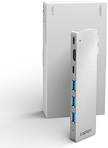 Thunderbolt 3 Dock for Macbook Pro 2017 2016 - Lapton USB C Hub USB C Docking Station Type C Adapter with 4K HDMI SD MicroSD Card Reader USB 3 Ports for MacBook Pro 13" and 15" - Silver