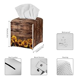 Talayituse Sunflower Wood Print Tissue Box Cover