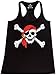 Shop4Ever Jolly Roger Skull and Crossbones Women's Racerback Tank Top Pirate Flag Tank Tops