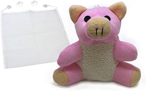 Piggies are CUTE! | Bathtime Buddies Gift Set: Piggy Sponge | Baby Bath Sponge | Baby Bath Toys | Soft Exfoliating Sponge | Bath Toy Organizer + 2 Strong Suction Cups | Great Baby Shower Gift