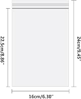 YOFADCI Resealable Clear Plastic Bags 16x24cm 100PCS Thick Durable Press Seal view 2