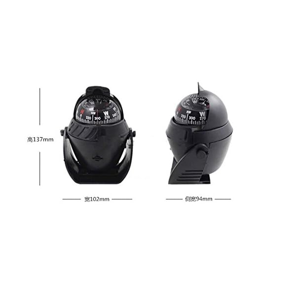 Adjustable-Sea-Illuminated-Pivoting-Marine-Compass-for-Caravan-Truck-Boat-Black