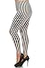 ED Women's Plus Vertical Striped Pattern Print Leggings - White Black