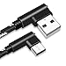 USB C Cable, 2-Pack 1FT 3.1A USB Fast Charge Cable Right Angle, Nylon Braided USBC Charge Cable for iPad Pro Air Mini Galaxy S20 S21 S22 Note 20 Google Pixel PS5 Switch Car