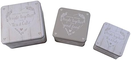 Food For Thought Square Kitchen Cupcake Cake Cookie Biscuit Storage Tin Gift Box (Medium)