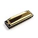 Diatonic Harmonica Key of C Professional Standard 10 Hole and 20 Tones with Case, Best Harmonicas Suitable for Beginners, Kids and Adults, Golden, by Vangoa