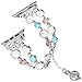 TOMAZON Compatible Apple Watch Band Series 4/3/2/1 38mm 40mm, Unique Handmade Luminous Pearl Adjustable iWatch Bracelet Metal Link Wristband with Perfume Storage Pendant for Women Girl - White