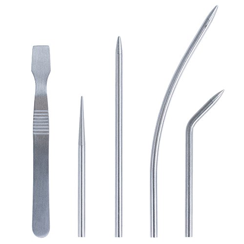PARACORD PLANET 2pcs Stainless Steel Paracord FID/FID Lacing Stitching Needle for Laces and Strings + Paracord Smoothing Tool-Multiple Styles and Sizes