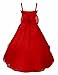 FEESHOW Kids Big Girls Rhinestone Ruffle Flower Dress Bridesmaid Party Wedding Gown Red 10