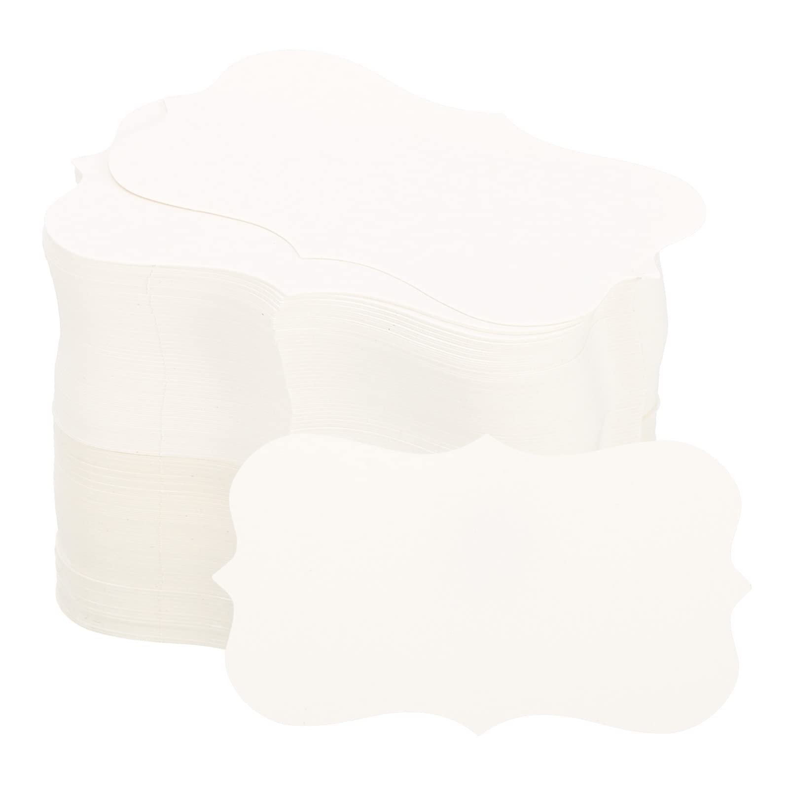 PATIKIL 2" x 3.5" Blank Paper Business Cards, 200 Pack Small Index Flash Cards Words Message Note Card Mini Paper Tags Lace for DIY Gift Scrapbooking, White