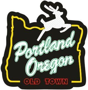 Portland Oregon White Stag Sticker | Old town PDX label | the new Eurocal or oval | Apply to Mug Phone Laptop Water Bottle Decal Cooler Bumper | Austin unipiper heart in oregon stumptown coffee