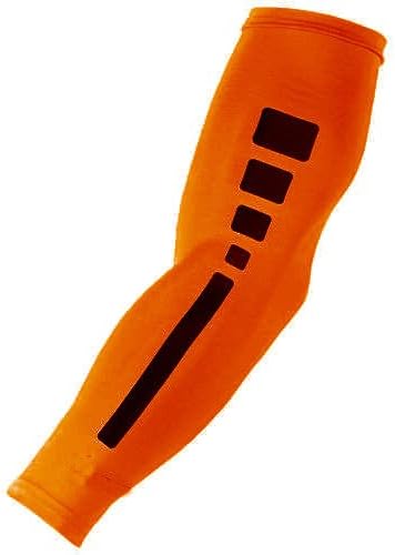 Sports Titanium Baseball Compression Arm Sleeve (Orange Elite) Med